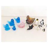 Lot of Small Glass etc. Penguin, Swan, etc. Collectible Bird Figurines