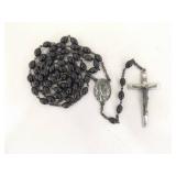 Antique Sterling Silver Catholic Rosary in Original Leather Pouch