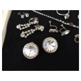 Lot of Vintage Costume Jewelry in 2 Display Cases