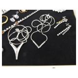 Lot of Vintage Costume Jewelry in 2 Display Cases