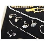 Lot of Vintage Costume Jewelry in 2 Display Cases