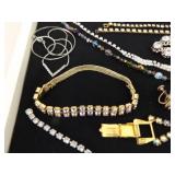 Lot of Vintage Costume Jewelry in 2 Display Cases