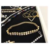 Lot of Vintage Costume Jewelry in 2 Display Cases