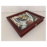 Lot of Vintage Costume Jewelry in 2 Display Cases