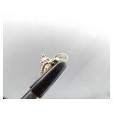 .925 Sterling Silver Gothic Emerald Crystal Vermeil Pendant Necklace