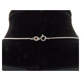 .925 Sterling Silver Purple Mojave Turquoise Cabochon Pendant Necklace