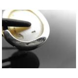 .925 Sterling Silver Mother of Pearl Cabochon Pendant Necklace