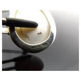 .925 Sterling Silver Mother of Pearl Cabochon Pendant Necklace