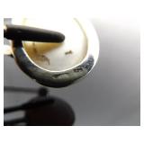 .925 Sterling Silver Mother of Pearl Cabochon Pendant Necklace