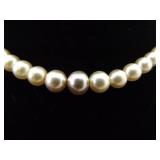 Vintage .925 Sterling Silver Authentic Pearl Necklace Choker