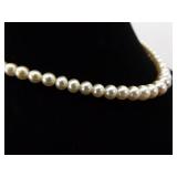 Vintage .925 Sterling Silver Authentic Pearl Necklace Choker
