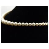 Vintage .925 Sterling Silver Authentic Pearl Necklace Choker
