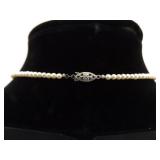Vintage .925 Sterling Silver Authentic Pearl Necklace Choker