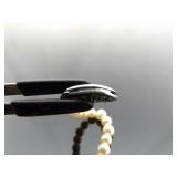 Vintage .925 Sterling Silver Authentic Pearl Necklace Choker