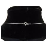 .925 Sterling Silver Zirconia Puppy Charm Pendant Necklace