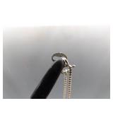 .925 Sterling Silver Blue Diamond Accented Heart Pendant Necklace