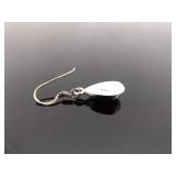 .925 Sterling Silver Inlayed Opal Dangle Hook Earrings