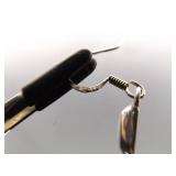 .925 Sterling Silver Inlayed Opal Dangle Hook Earrings