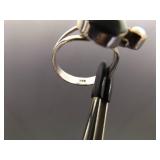 .925 Sterling Silver Larimar Pearl Topaz Seahorse Ring Size 8