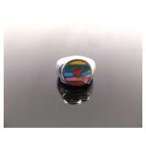 .925 Sterling Silver Primary Color Heart Ring Size 5.5