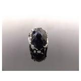 .925 Sterling Silver Purple Goldstone Ring Size 5