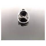 .925 Sterling Silver Purple Goldstone Ring Size 5