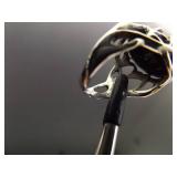 .925 Sterling Silver Purple Goldstone Ring Size 5