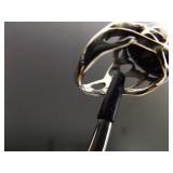 .925 Sterling Silver Purple Goldstone Ring Size 5