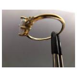 .925 Sterling Silver Opal Cabochon Crystal Vermeil Ring Size 8