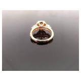 .925 Sterling Silver Zirconia Rose Gold Vermeil Ring Size 7