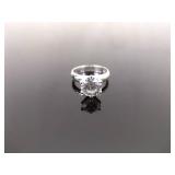 .925 Sterling Silver Zirconia Solitaire Ring Size 5