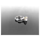 .925 Sterling Silver Zirconia Solitaire Ring Size 5