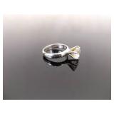 .925 Sterling Silver Zirconia Solitaire Ring Size 5