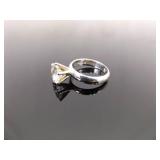 .925 Sterling Silver Zirconia Solitaire Ring Size 5