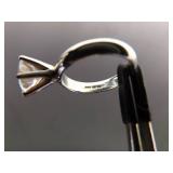 .925 Sterling Silver Zirconia Solitaire Ring Size 5