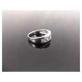 .925 Sterling Silver Stacked Zirconia Band Ring Size 9