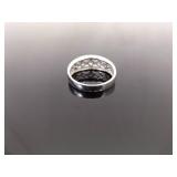 .925 Sterling Silver Stacked Zirconia Band Ring Size 9