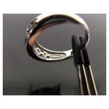 .925 Sterling Silver Stacked Zirconia Band Ring Size 9