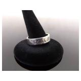 .925 Sterling Silver Hebrew "Remember Me" Band Ring Size 9