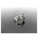 .925 Sterling Silver Art Nouveau Turtle Ring Size 9