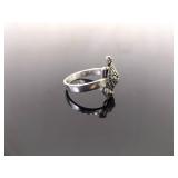 .925 Sterling Silver Art Nouveau Turtle Ring Size 9