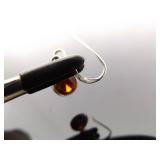 .925 Sterling Silver Citrine Dangle Hook Earrings