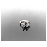 NEW .925 Sterling Silver Mystic Topaz Heart Zirconia Hinged Latch Earrings