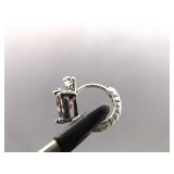NEW .925 Sterling Silver Mystic Topaz Heart Zirconia Hinged Latch Earrings