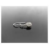 .925 Sterling Silver Inlayed Mother of Pearl Dangle Hook Earrings