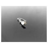 .925 Sterling Silver Inlayed Mother of Pearl Dangle Hook Earrings