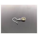 .925 Sterling Silver Inlayed Mother of Pearl Dangle Hook Earrings