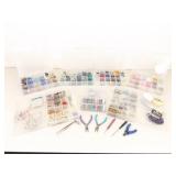 Lot of Vintage Beads and Bead Making Supplies, Tools etc.