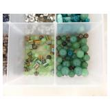 Lot of Vintage Beads and Bead Making Supplies, Tools etc.