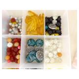 Lot of Vintage Beads and Bead Making Supplies, Tools etc.